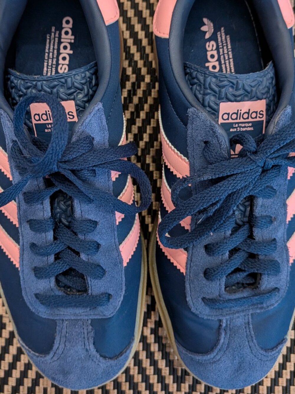 adidas Originals Gazelle Bold Platform Sneakers Dark Blue Pink Spark Sz 6.5 NEW